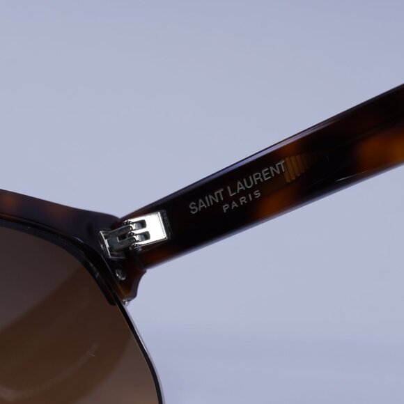 Saint Laurent SL408 001 Sunglasses Havana Geometric Frame, Brown Lenses - Picture 7 of 9